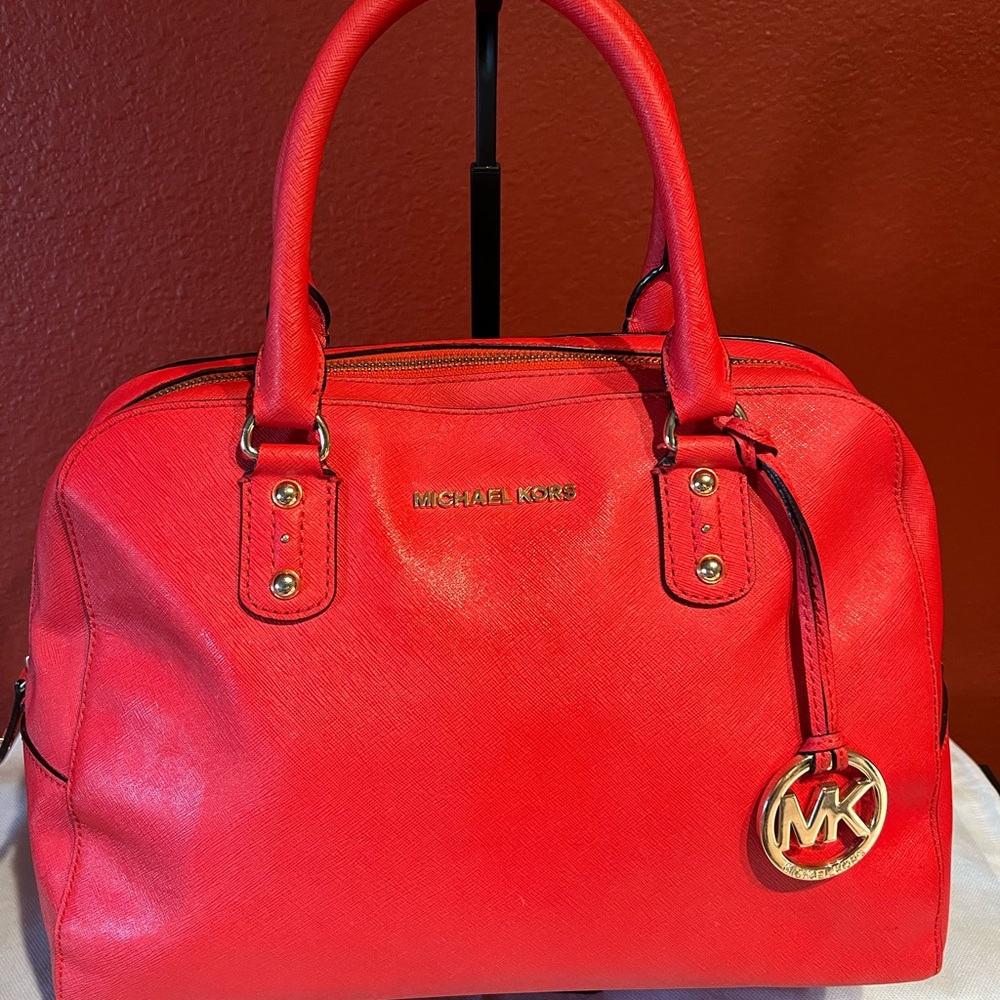 Michael Kors Vibrant Red Dome Satchel